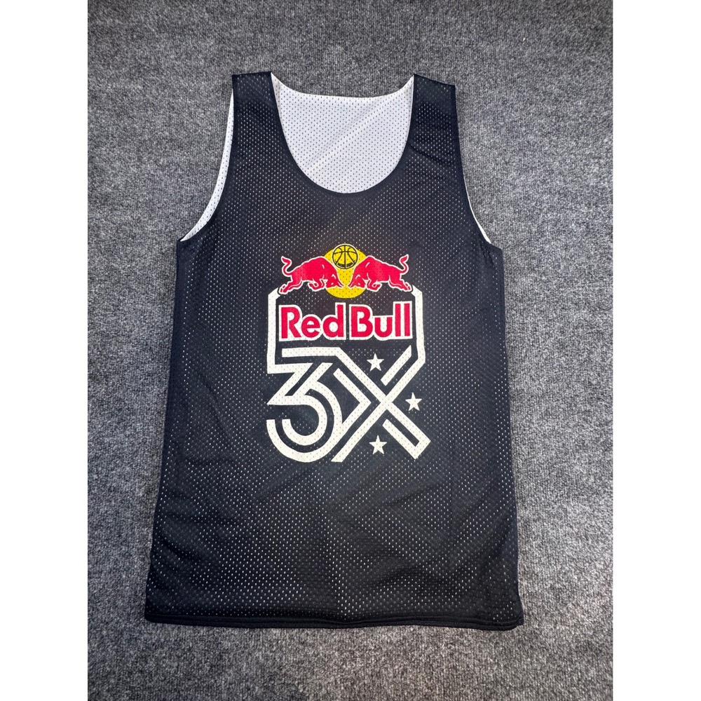 Badger Sport Red Bull Basketball Jersey Reversible Mesh Tank Mens Medium Black